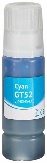 Чернила Sakura M0H54AE (№GT52 Cyan), 70мл, голубой, совместимые, водные для Ink Tank 115/310/315/318/319;Ink Tank Wireless 410/415/416/418/419;DeskJet GT 5810/5820/5812/5822 (SIM0H54AE)