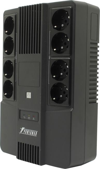 ИБП POWERMAN Brick 1000, линейно-интерактивный, 1000ВА, 600Вт, 4 евророзетки с резервным питанием, 4 евророзетки с фильтрацией, батарея 12В 9Ач 1 шт., 309мм х 202мм х 93мм, 5.6 кг./ UPS POWERMAN Brick 1000, line-interactive, 1000VA, 600W, 4 eurosockets wi