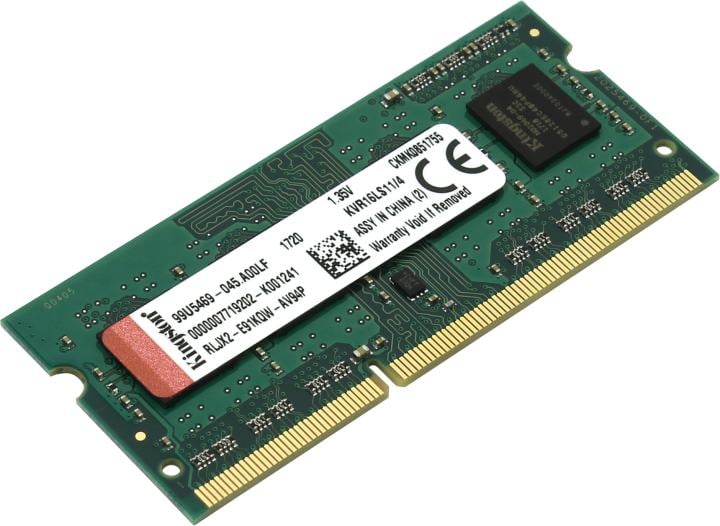 Kingston ValueRAM <KVR16LS11/4(WP)> DDR3 SODIMM 4Gb <PC3-12800> CL11 (for NoteBook)