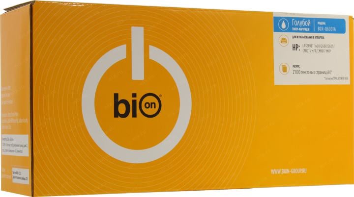 Bion BCR-Q6001A Картридж для HP {Color LaserJet 2600/1600/2605N} (2000  стр.), Голубой, с чипом