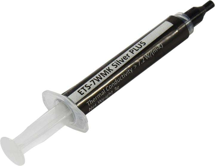 Exegate EX296088RUS Термопаста ExeGate ETS-7WMK Silver PLUS (7,2 Вт/(м•К), 3г, шприц с лопаткой)