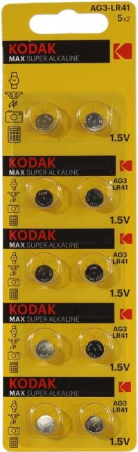 Kodak MAX <CAT30413993> (AG3/LR41, alkaline, 1.5V) <уп.  10  шт>