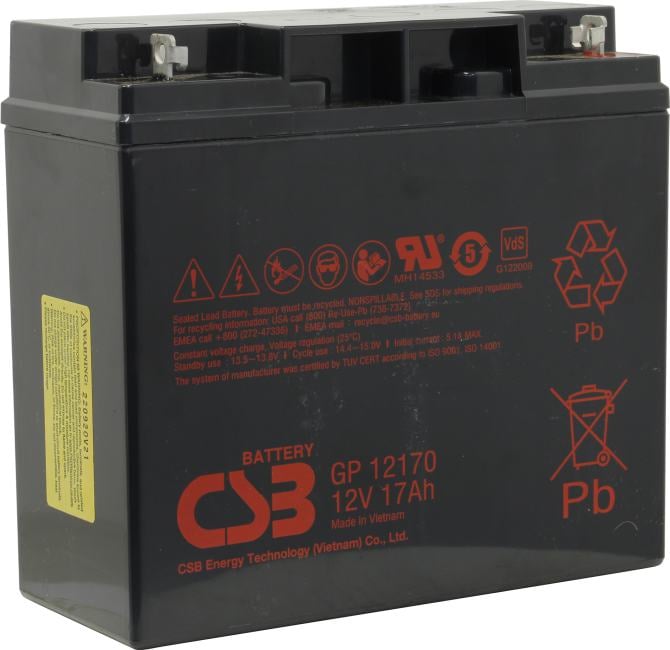 CSB Батарея GP12170 (12V 17Ah) B3 (под болт М5 с гайкой)