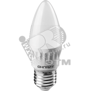ОНЛАЙТ 19209 Лампа светодиодная LED 6вт E27 белый матовая свеча ОНЛАЙТ (71631 OLL-C37) (19209)