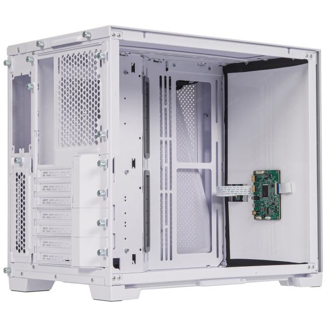 LAMP-DMS380 Корпус Lamptron Modified Lian Li O11 Single-Side Display PC  Case(FrontDisplayPanel,White),Жк экран, белый
