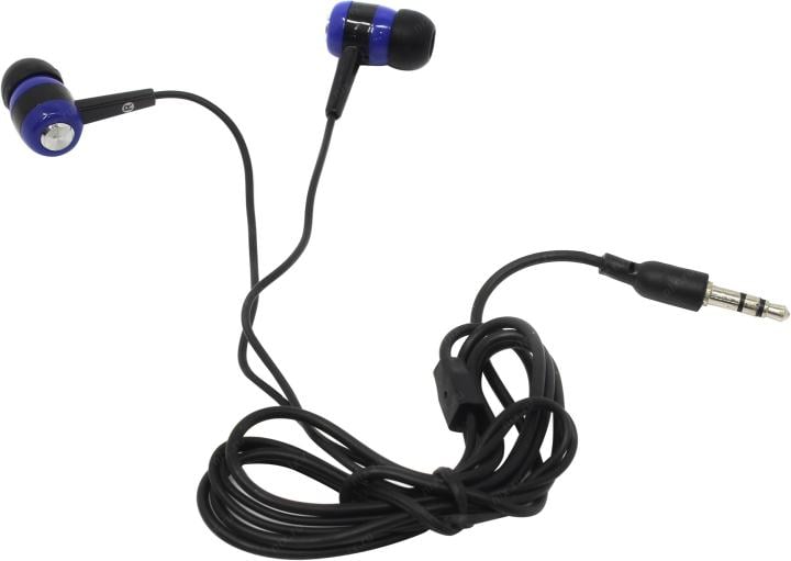 Defender Наушники-вкладыши Basic 616 / пластк / 3,5-мм джек / чёрный + синие вставки / 1,2 м