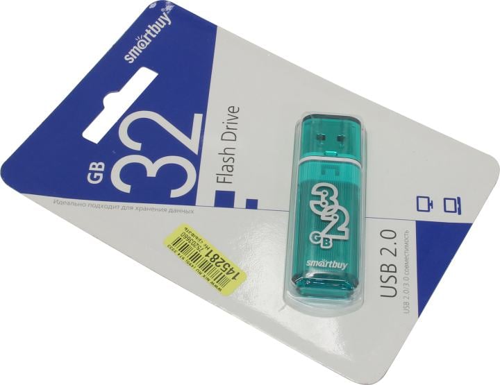 Флешка USB Smartbuy Glossy series Green (SB32GBGS-G), 32Gb, USB 2.0, R/W 25/15, зеленый