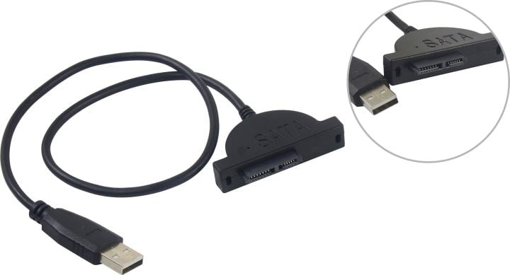 ORIENT UHD-302SL, USB 2.0 адаптер Slimline SATA для оптических приводов ноутбука, кабель подключения USB Type-A с винтами крепления (33337)