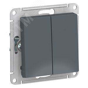 Schneider Electric ATN000765 ATLASDESIGN 2-клавишный ПЕРЕКЛЮЧАТЕЛЬ, сх.6/2,  10АХ, механизм, ГРИФЕЛЬ