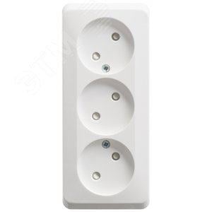 Розетка Systeme Electric PA16-010B 3-ая б/з со шторками 16А 250B белый