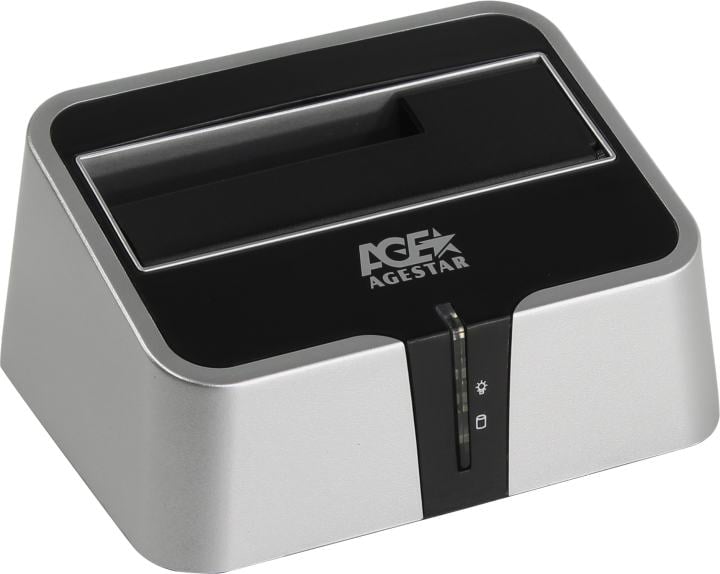 AgeStar <3CBT2(-6G)-Silver> SATA Docking Station (для внешнего подключения  3.5"/2.5"SATA устройств, USB3.0/eSATA)