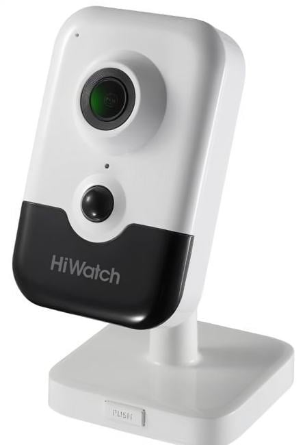 HiWatch <DS-I214W(C) 4mm> (LAN, 1920x1080, microSDXC, f=4mm, 802.11n, мик, LED)