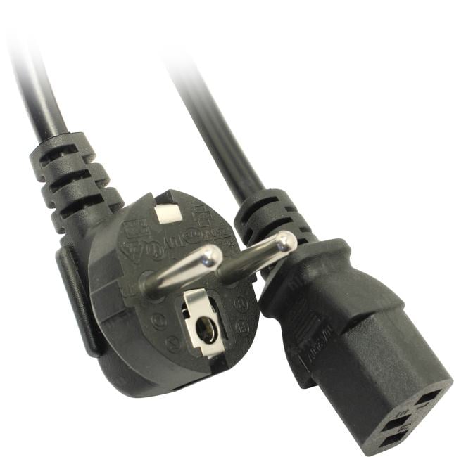 Exegate EP280658RUS Кабель питания ExeGate Power PC-1,8P (Евровилка угловая Schuko->С13) VDE-250V-3*0.5mm2, медь, 6A, черный, 1.8м.