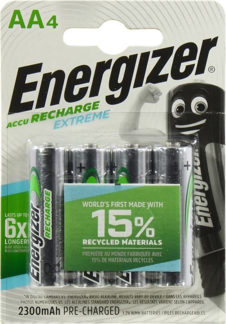 Аккумулятор Energizer Extreme <416893> (1.2V, 2300mAh) NiMH, Size "AA"  <уп. 4 шт>