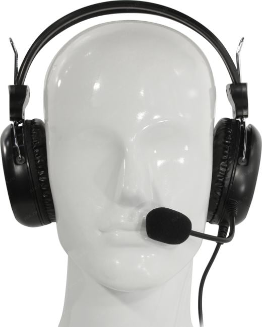Наушники с микрофоном A4Tech HU-30 Black (шнур 2м, USB,  с регулятором громкости)