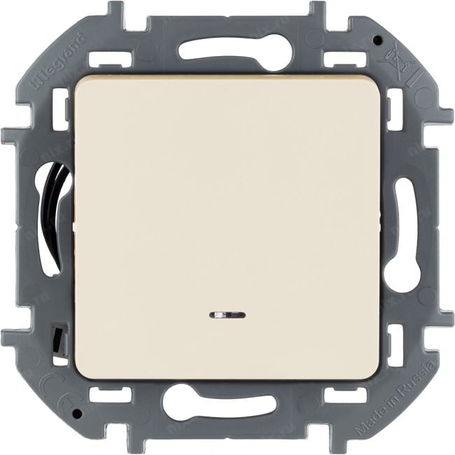Legrand 673611 Выключатель одноклавишный с подсветкой/индикацией INSPIRIA 10 AX 250 В~ слоновая кость (673611)