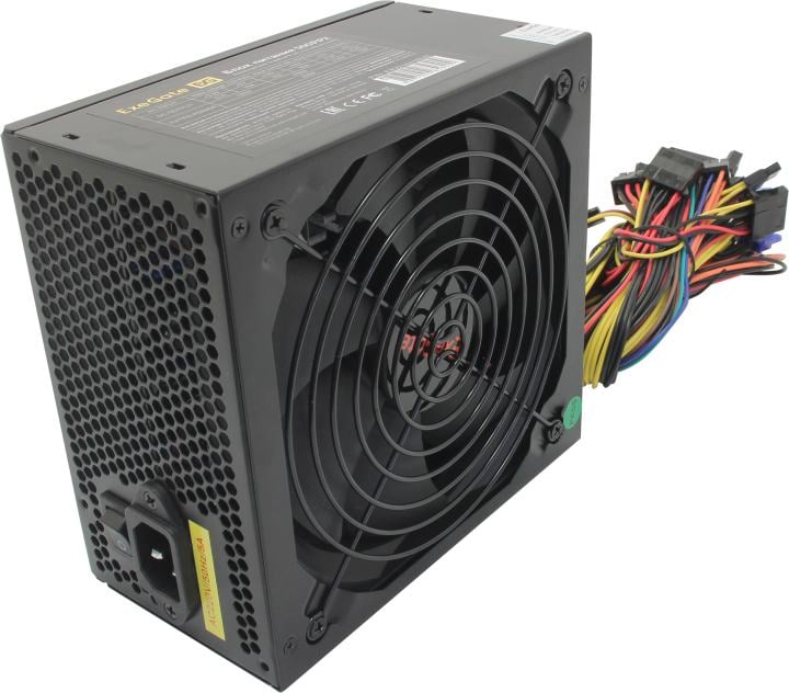 Exegate EX221641RUS-S Блок питания 500PPX RTL, ATX, SC, black, APFC, 14cm, 24p+(4+4)p PCI-E,4*IDE,5*SATA, FDD + кабель 220V с защитой от выдергивания