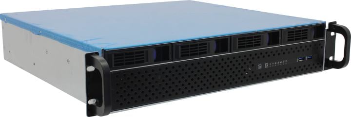 Корпус Procase ES204XS-SATA3-B-0 Корпус 2U Rack server case (4 SATA III/SAS 12Gbit hotswap HDD), черный, без блока питания, глубина 400мм, MB 12"x13"