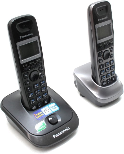 <036337> Радиотелефон Panasonic DECT KX-TG 2512 RU2 (АОН, +доп. трубка, спикерфон, полифония, черный) [KX-TG2512RU2]