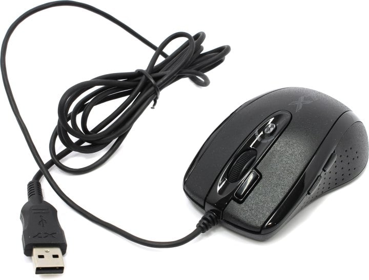 A4Tech Mini Optical Mouse <X-710MK-Black> (RTL) USB  7btn+Roll,  уменьшенная