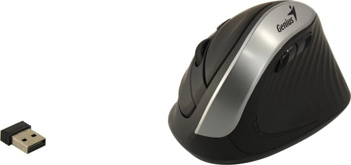 Genius Wireless Vertical Mouse Ergo 8250S <Silver Grey> (RTL)  USB 6btn+Roll (31030031401)