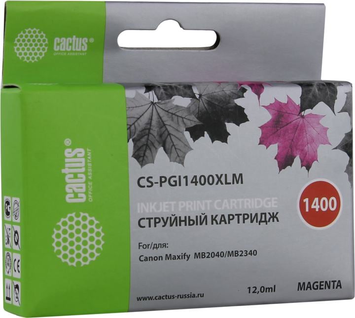 Картридж Cactus CS-PGI1400XLM Magenta  для Canon MB2040/2340