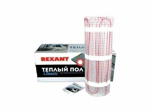 51-0524-2 Теплый пол,нагревательный мат REXANT Classic RNX-12-1800,двухжильный,с экраном,12 м2,0.5х24 м,1800 Вт