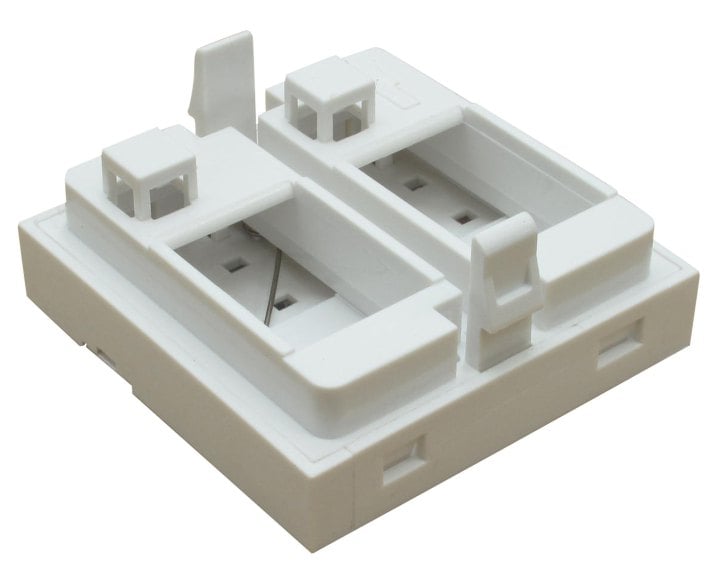 Вставка для 2 модулей RJ-45/12,тип keystone, 45х45 мм, шторка,  Exalan+  <EX04-512>