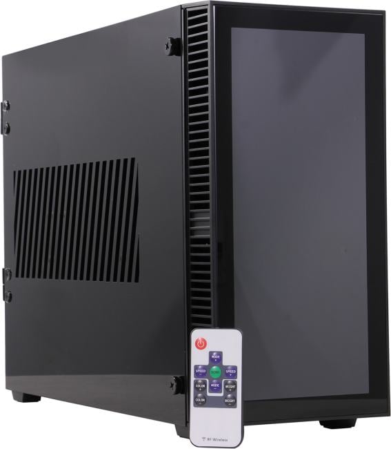 GameMax [Abyss ITX] без БП (Черн., Mini-ITX, зак.стекло,USB3.0, 2*120мм вент+пульт)