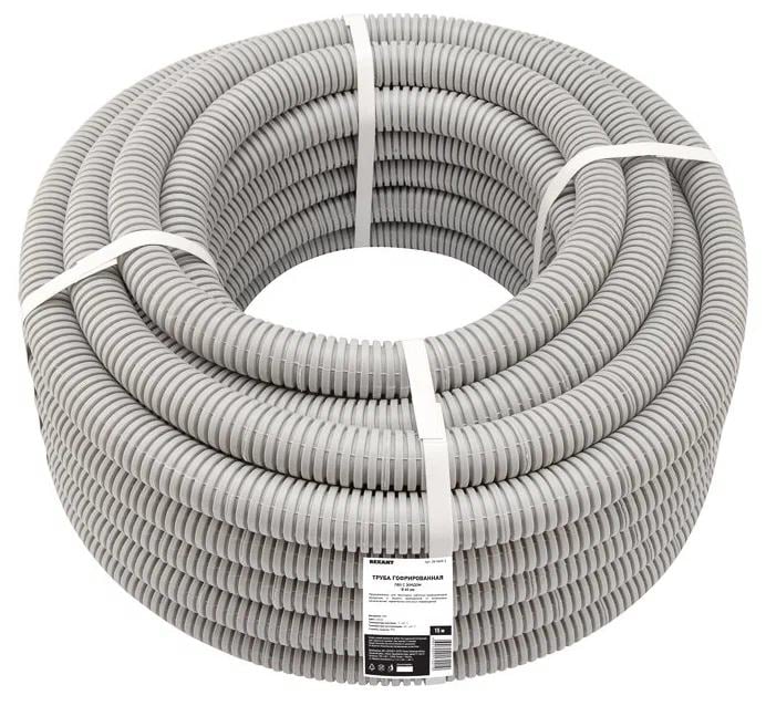 Rexant (28-0400-2) Труба гофрированная из ПВХ, с зондом, d 40мм (бухта 15 м/уп)