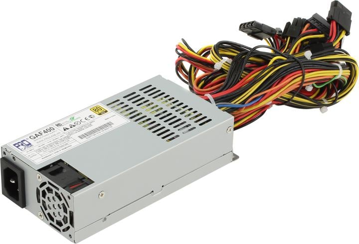 Procase Блок питания GAF400 [GAF400] {1U FlexATX 1FAN (400W), 80+Gold, 150*80*40mm,  +5B=14A, +12B=38A, +3,3B=17A, 5VSB=2.5A, Защита от перегрузки 105-150%, Входное напряжение 100-240В}