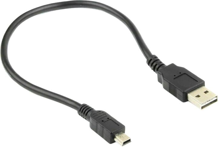 Кабель USB2.0 Cablexpert AM-двухсторонний/MiniUSB, медь, экран, Pro, 0.3м, черный, пакет (CC-5PUSB2D-0.3M)