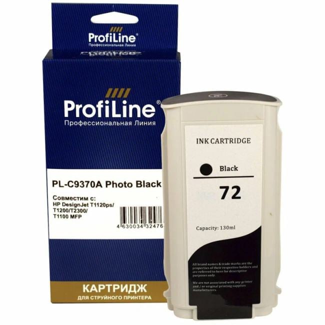 Картридж ProfiLine PL-C9370A (№72) PL-C9370A_BK (№72) для HP DesignJet T1120ps/T1200/T1100 MFP Photo  Black  ProfiLine
