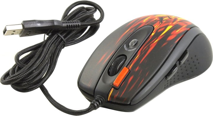 A4Tech Game Laser Mouse (XL-750BK-Fiery Red)  (3600dpi)  (RTL) USB  7btn+Roll