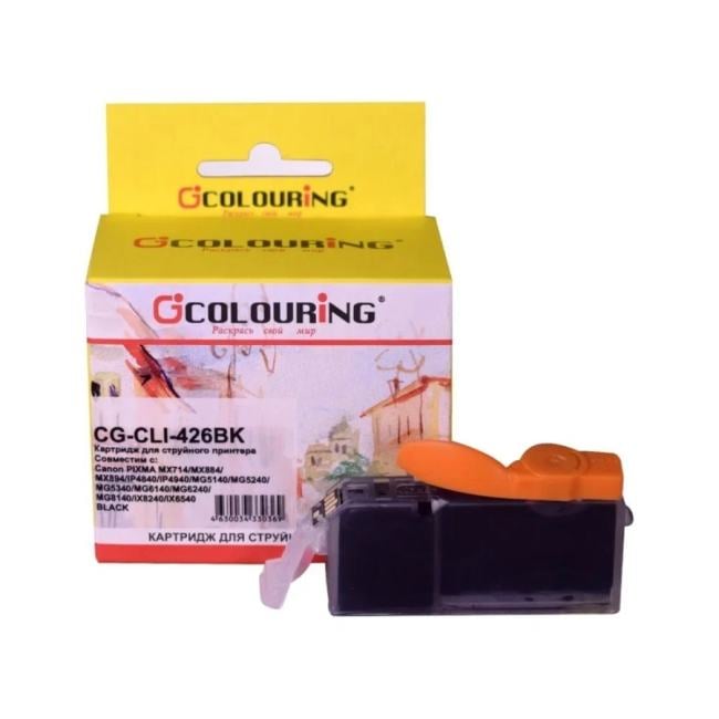 Картридж струйный Colouring CG-CLI-426BK черный с чипом водный (9 мл) для Canon IP4840/MG5140/MG5240/MG6140/MG8140