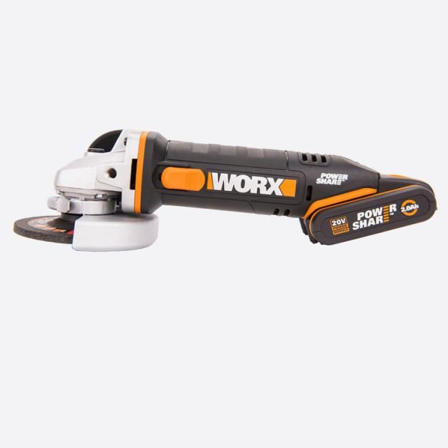 УШМ WORX WX800, аккумуляторная, 20В, 115 мм, 22 Ач, кейс