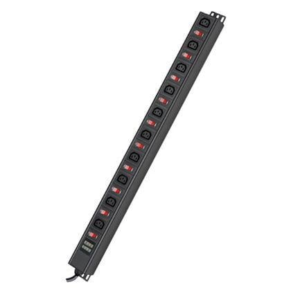 Блок розеток DKC R519IEC10SWCD 10A с индикацией и защитой Вых:10ХС13 Вх:С14Х2м, "RAM telecom"