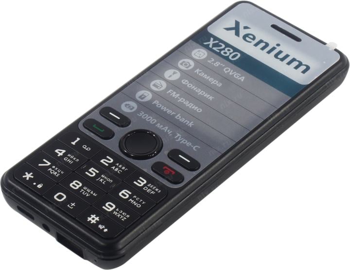 Мобильный телефон Xenium X280 черный моноблок 2Sim 2.8" 240x320 Nucleus 0.3Mpix GSM900/1800 MP3 FM microSD max32Gb