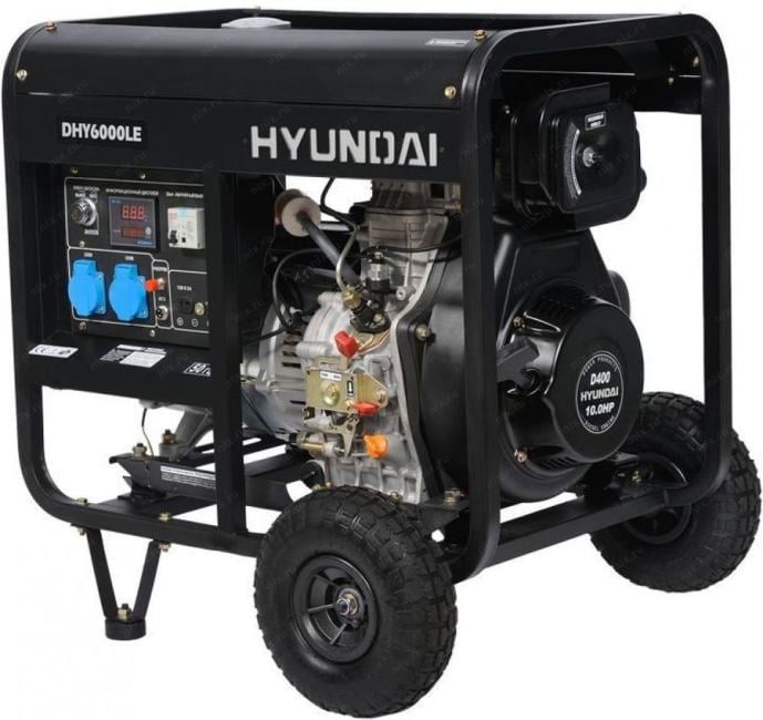 Дизельный генератор Hyundai DHY 6000LE открытого исполнения с электростартером