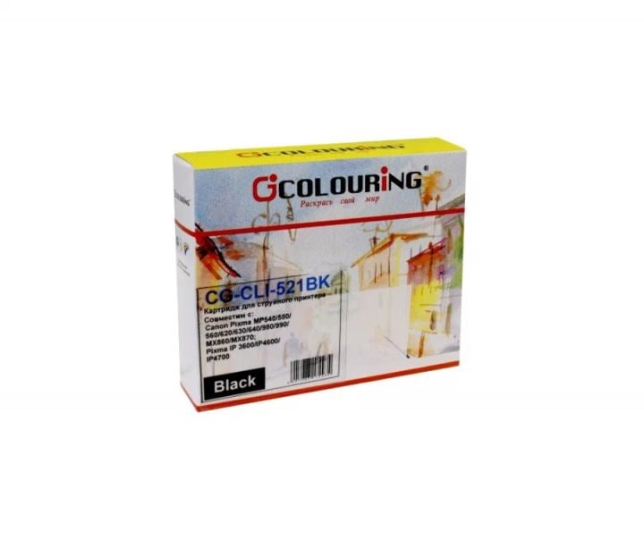 Картридж струйный Colouring CG-CLI-521BK черный с чипом водный (9 мл) для Canon IP3600/IP4600/MP540/MP620/MP630/MP980