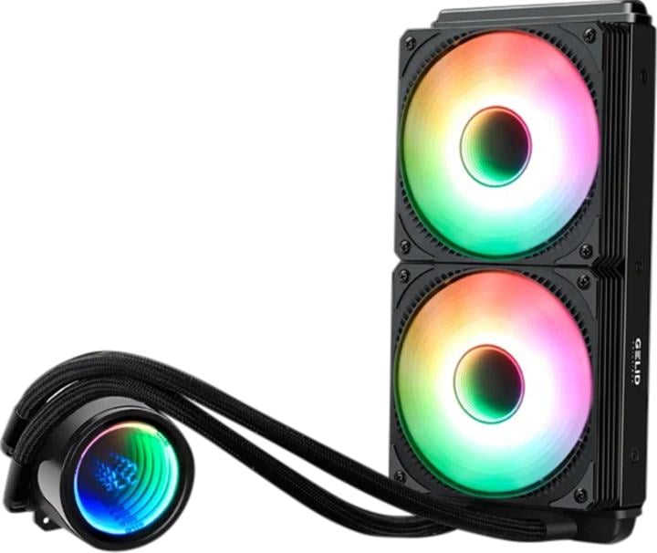 CC-AIO-240-A Система водяного охлаждения Gelid Liquid 240, 240 мм, 750-1800 об/мин, 30 дБА, PWM, ARGB подсветка, черный
