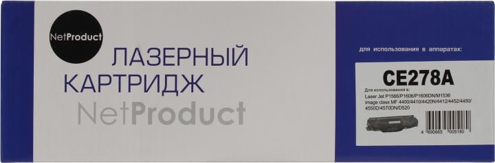 Картридж NetProduct CE278A, для HP LJ Pro P1566/P1606dn, черный