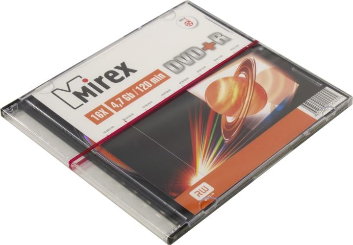Диск DVD+R Mirex 4.7GB 16x Slim Case (1 шт.) (202455)
