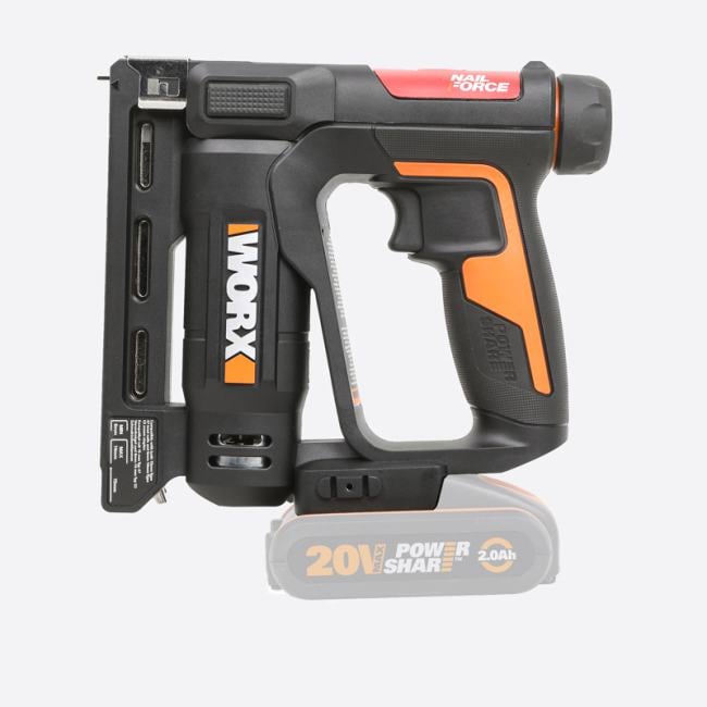 Степлер WORX WX843.9, аккумуляторный, 20В, без АКБ и ЗУ