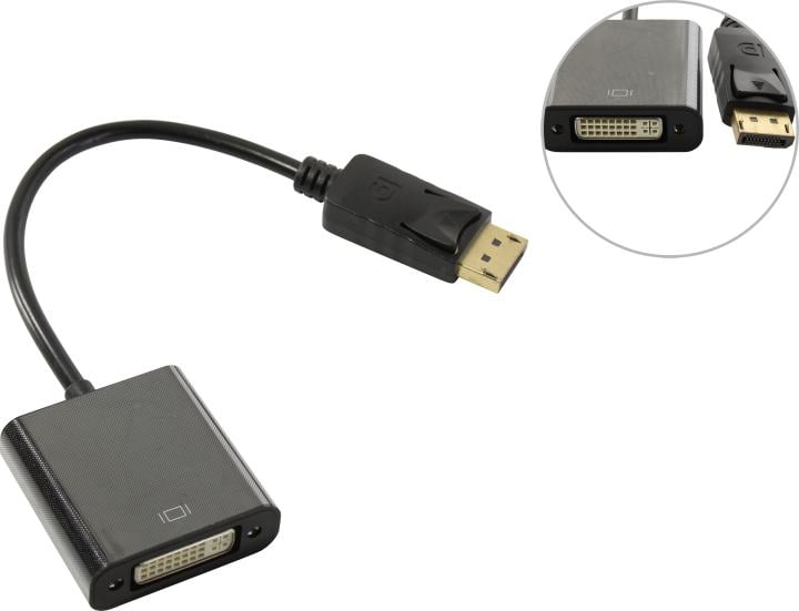 ExeGate <EX-A-DPM-DVIF-0.15> Кабель-переходник DisplayPort (M) -> DVI  (29F) 0.15м <EX294676RUS>