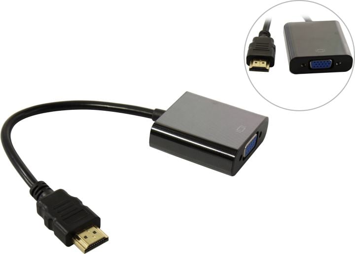 ExeGate <EX-HDMIM-VGAF-0.2> Кабель-переходник HDMI (M) -> VGA  (15F) 0.2м <EX294717RUS>