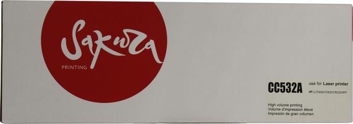 Картридж Sakura CC532A, для HP Color LaserJet