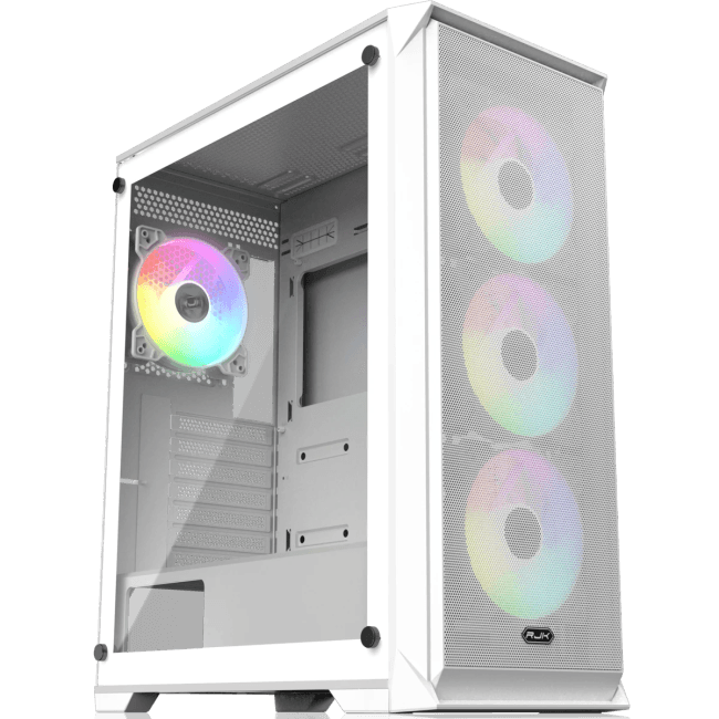 Корпус без блока питания Raijintek ARCADIA 41-MS4, Midi-Tower, TG, 1x120мм + 3x120мм ARGB, 2xUSB-A 3.0 + 1xUSB-C, ATX, mATX, mITX White