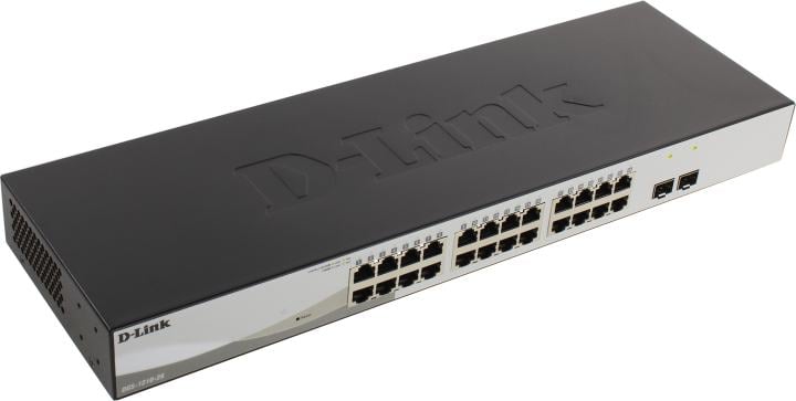 Коммутатор Настраиваемый (Smart) D-Link - DGS-1210-26, Layer 2, 24-1GbE, 2-SFP, ROM-32MB, RAM-128MB, SNMP, telnet, Web, в стойку, DGS-1210-26/F3A