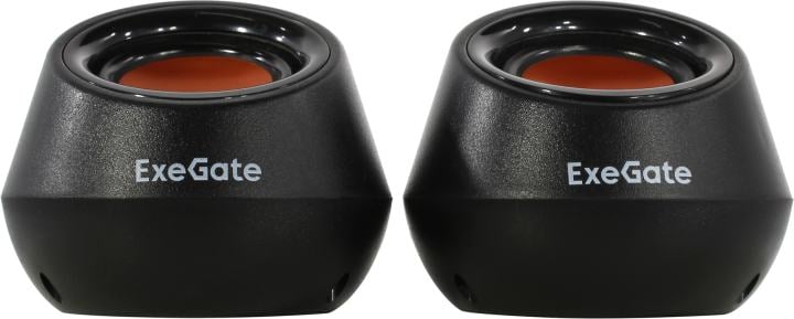 Exegate EX287060RUS Акустическая система 2.0 ExeGate Disco 130 (питание USB, 2х3Вт (6 Вт RMS), 100-20000Гц, черный/оранжевый)